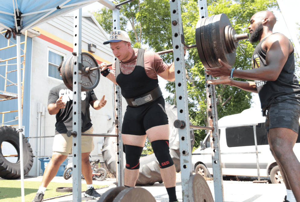 heavy squat with spotters