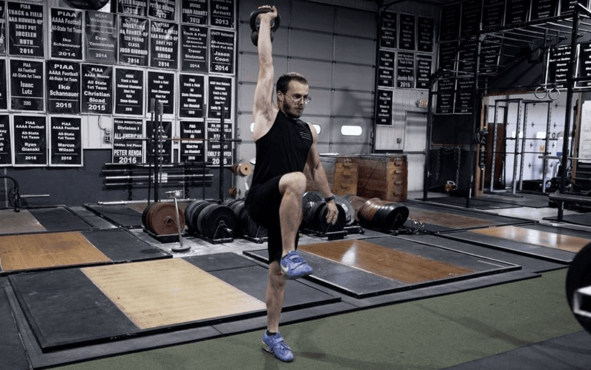 dumbbell snatch to hip lock