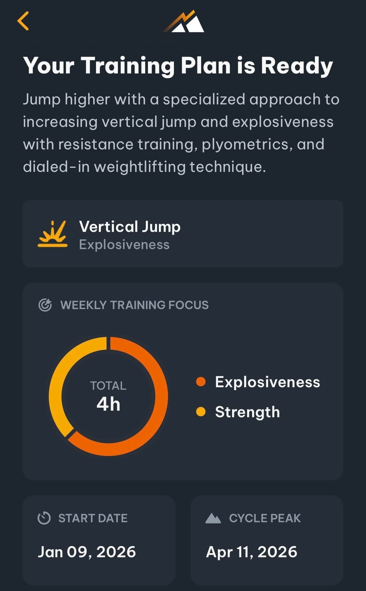 Vertical jump training plan