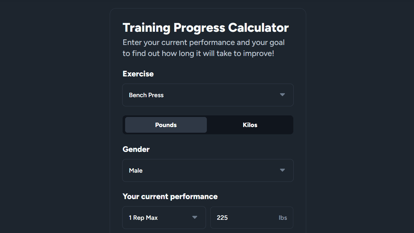 bench press calculator