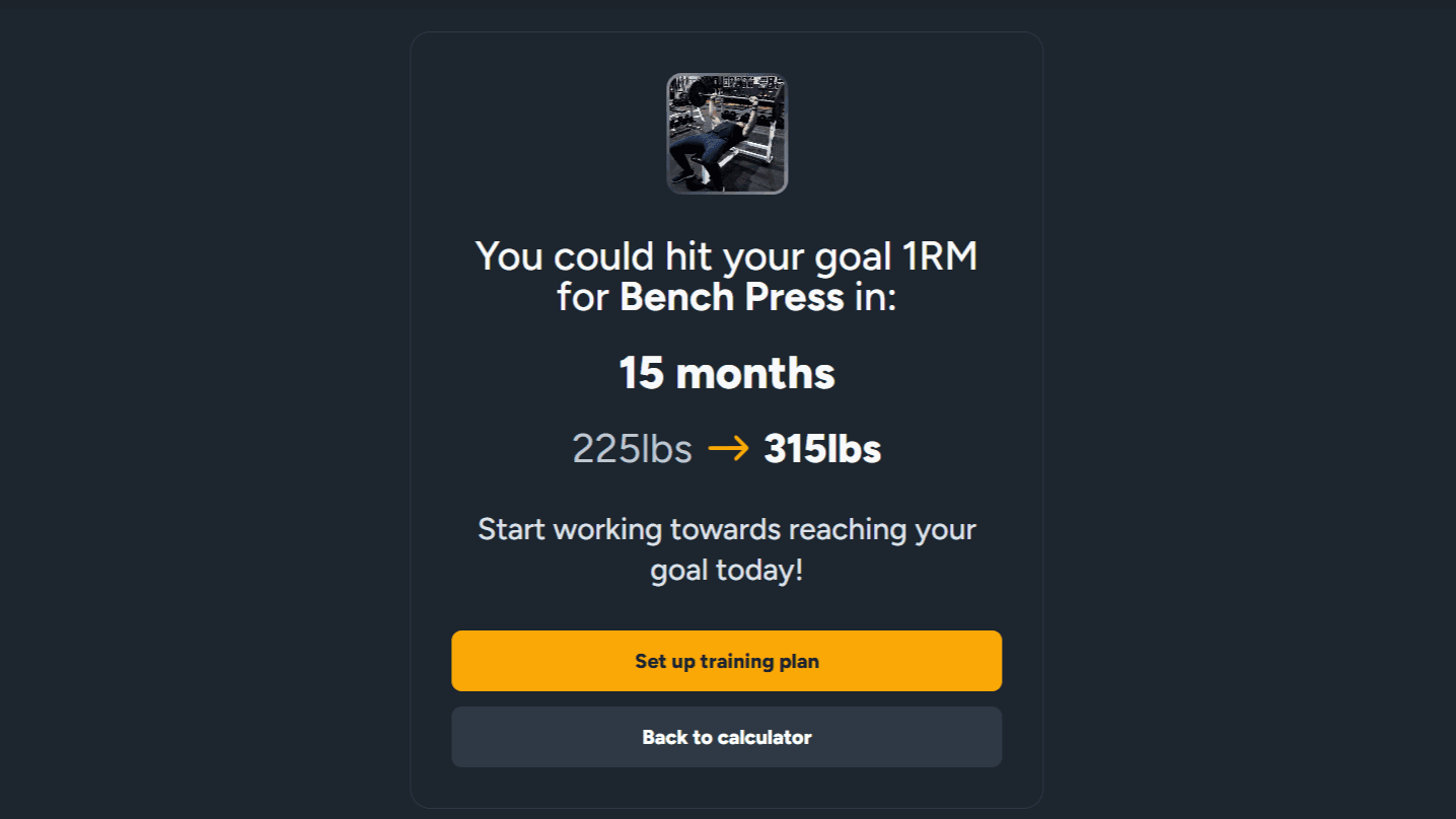 bench press goal timeline